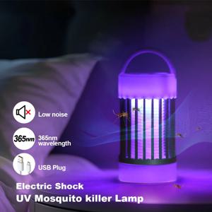 전기 충격 모기 킬러 램프 UV 라이트 USB 안티 모기 트랩 침실 야외 캠핑 사용 나방 말벌 모기를 죽입니다