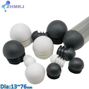 블랙/화이트 플라스틱 라운드 튜브 플러그 13-40mm 강철 파이프 엔드 캡 의자 다리 발 먼지 커버 보호대 가구 장식 액세서리