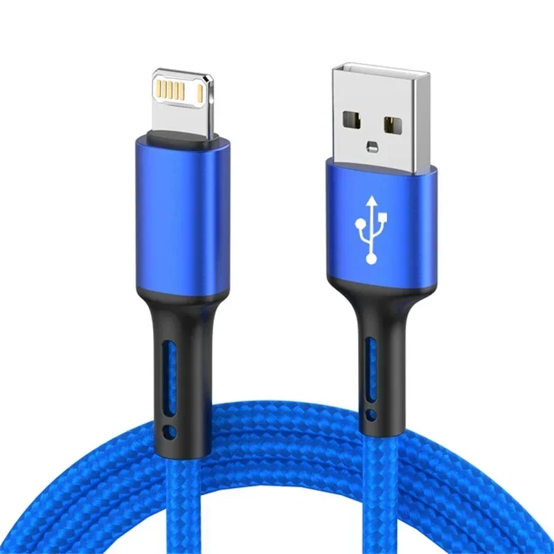 아이폰 14, 13, 12, 11 프로 맥스, X, XR, 6s, 7, 8 플러스, 3A USB 케이블, 리드 휴대폰 고속 충전 코드, 데이터 충전기 와이어, 2m, 3m