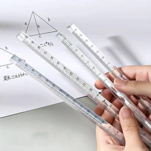 15cm /20 Cm 간단한 투명 삼각형 직선 눈금자 Kawaii 도구 편지지 만화 그리기 선물 사무실 학교 측정