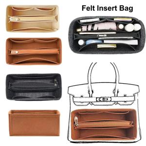 멀티 포켓 펠트 백 정리함 백 액세서리, Birkin 25/30/35 내부 가방 보관 가방, 펠트 핸드백 삽입 백 라이너 백