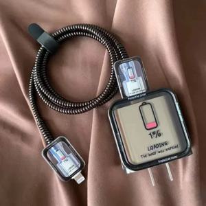IPhone 15 14 Pro Max 20W 충전기 케이스 쉘 USB 케이블 커버 충전 데이터 코드 와인 더 랩용 충전기 보호 케이스