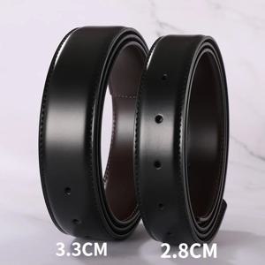 1pcs/2.8CM/3.3CM - 남성용 벨트 남성용 비즈니스 벨트 가역 정품 소가죽 벨트 버클 없음 회전 버클