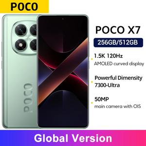 POCO X7 스마트폰 글로벌 버전, 5110mAh, 45W, 50MP 카메라, 치수 7300-울트라 6.67 인치, 120Hz AMOLED 디스플레이, IP68 샤오미, HyperOS NFC