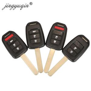 Jingyuqin 10 개/몫 자동차 키 쉘 2/3/4 버튼 Honda Civic City Fit HR-V XR-V 자동 원격 Fob 케이스