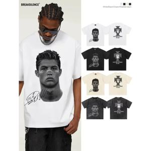 크리스티아누 호날두 헤드 티셔츠 시그니처 트렌디 그래픽 티 Ronaldo CR7 Cristiano Ronaldo 셔츠 Ronaldo Vintage Football