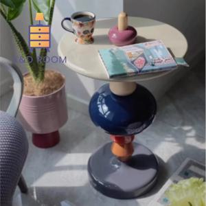 X & D 북유럽 크리 에이 티브 단단한 나무 베이킹 광택 현대 간단한 소파 이동식 코너 디자이너 그물 갈색 설탕 조롱박 작은 차 테이블