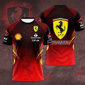 포뮬러 1 팀 레이싱 3D 프린트 티셔츠 Scuderia F1 팀 저지 Charles Leclerc Merch Formula1 Scuderia F1 팀 티셔츠 남성용