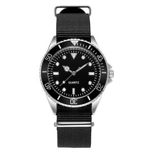 다이버 스타일 시계 일본 무브먼트 회전 베젤 패브릭 스트랩 40mm 다이얼