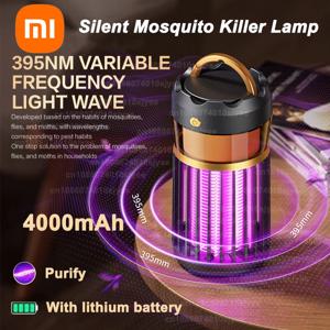 Xiaomi 3-in-1 전기 충격 모기 킬러 램프 캠핑 조명 야외 홈 야간 조명 USB 충전 음소거 모기 킬러 램프