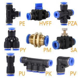 공압 피팅 파이프 커넥터 튜브 에어 퀵 피팅 워터 푸시 인 호스 플라스틱 PU PY PK PM PV PE, 4mm 6mm 8mm 10mm 12mm 14mm