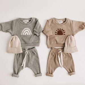봄 가을 아기 소년 소녀 옷 면화 소녀 의류 세트 긴팔 스웨터 + 바지 유아 의류 2pcs 정장 의상