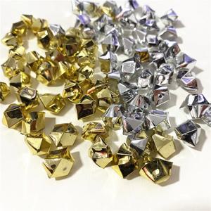 50PCS 14*11mm 아크릴 골드 실버 전당포 불규칙한 돌 체스 맨 게임 조각 게임 토큰 액세서리