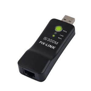 PIXLINK 무선 USB 범용 300Mbps Wifi 어댑터 RJ-45 포트 이더넷 네트워크 브리지 리피터 클라이언트(새 스마트 TV용)