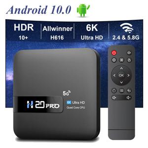 HONGTOP H20PRO 안드로이드 10 TV 박스, 16GB 지지대, 2.4G, 5G 와이파이, 4K HD 비디오 미디어 플레이어, 1080P 셋톱 박스