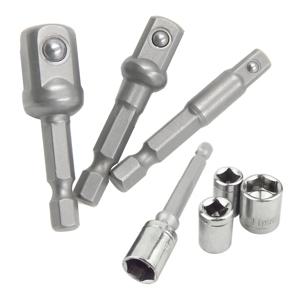 3PC 육각형 핸들 자연 색상 연장 막대 50mm 어댑터 1/2 스크루 드라이버 3/8 스퀘어 헤드 1/4 슬리브 전동 공구 Accessori