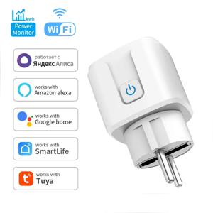 16/20A EU 스마트 소켓 WiFi 스마트 플러그, 전력 모니터링 타이밍 기능, 음성 제어, Tuya 앱, Alexa, Google Home 연동