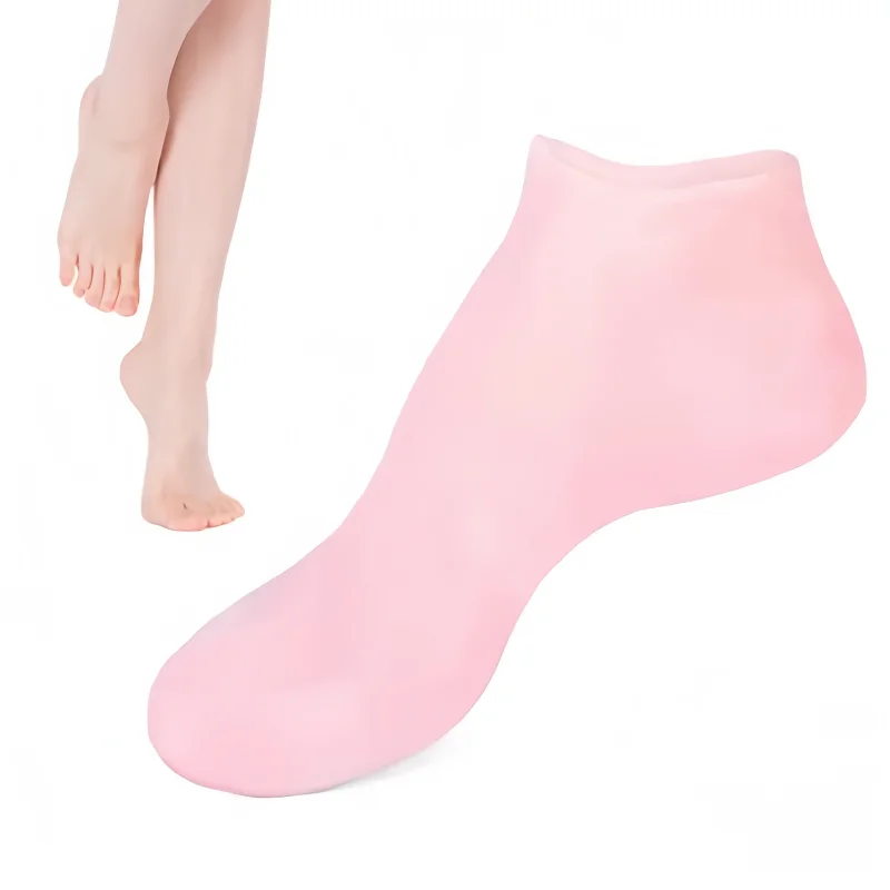 건조하고 갈라진 발을 위한 2팩 모이스춰라이징 실리콘 젤 양말 영양 피부 윤활 풋 케어 마사지 양말