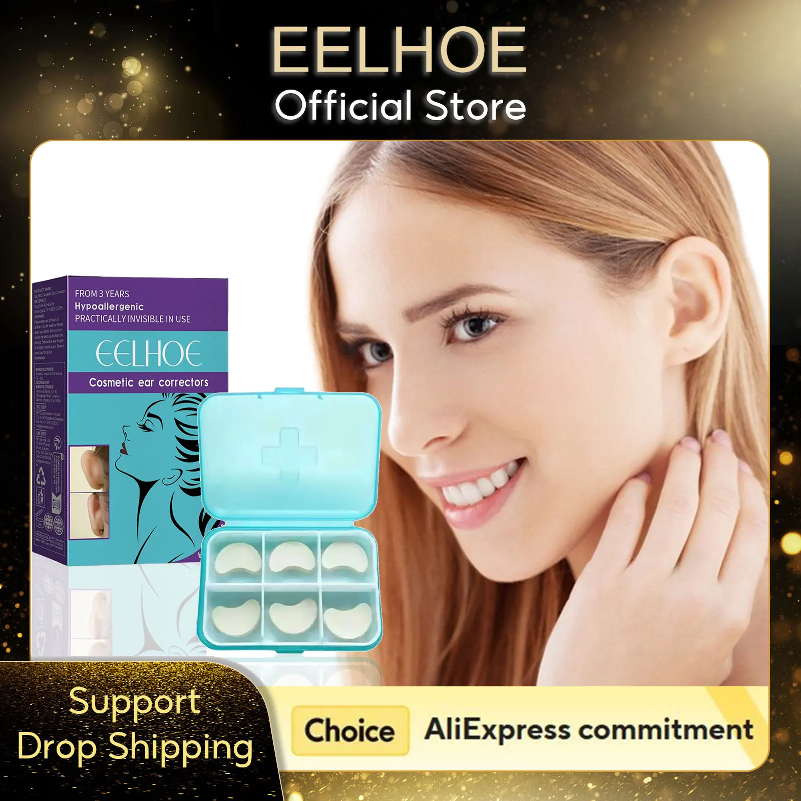 EELHOE 6/18/30PCS 귀 지원 패치 V-페이스 리프팅 보이지 않는 접착 테이프 엘프 귀 뷰티 케어 메이크업 방수 귀 스티커