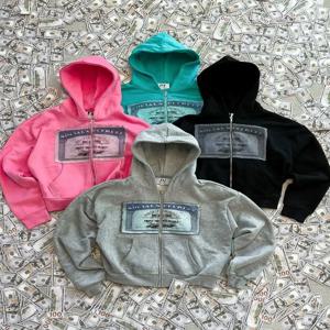 2024 새로운 레트로 남성과 여성의 후드 인쇄 맞춤형 패턴 Y2K 스타일 streetwear 후드 가디건 긴 소매 새로운상의