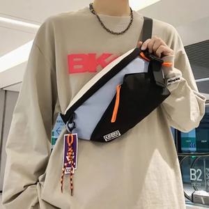 남자 가슴 장비 가방 여성 패니 팩 streetwear 가슴 가방 다기능 남여 나일론 힙합 허리 가방 방수 전화 포켓