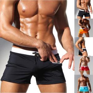 남성용 수영 반바지 수영 트렁크 Drawstring 메쉬 라이닝 신축성있는 허리 통기성 빠른 드라이 보드 반바지 비치 풀 여름 남성