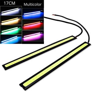 2pcs 17cm COB DRL LED 12V 6000K 방수 주간 러닝 라이트 자동 스트립 라이트 안개 램프 자동차 오토바이 스타일링 Led DRL 램프