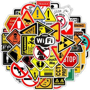 10/30/50PCS 경고 스티커 위험 금지 데칼 낙서 스케이트 보드 기타 노트북 오토바이 방수 멋진 스티커 장난감