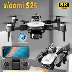 새로운 S2S 미니 드론 Profesional 8K HD 카메라 플라이 25Min 장애물 회피 Xiaomi 용 브러시리스 접이식 쿼드 콥터 광학