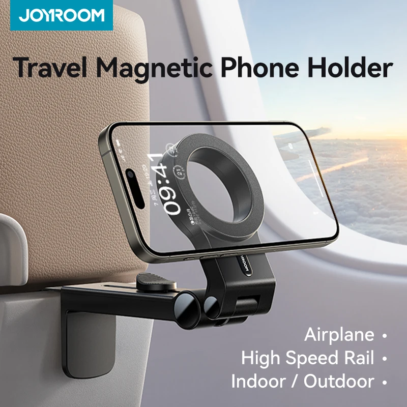Joyroom 자기 비행기 전화 홀더 여행 필수품 iPhone 15 시리즈용 유연한 회전 핸즈프리 비행기 전화 마운트