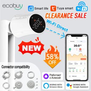 새로운 Tuya Wifi 온도 조절기 라디에이터 액추에이터 TRV 스마트 온도 조절 밸브 Wifi 온도 조절기 온도 컨트롤러 Alexa Google 홈