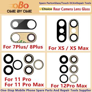 iPhone 7 8 X XR XS 11 12 PLUS PRO MAX 미니 렌즈 유리(사전 설치된 접착제 교체 포함)용 후면 후면 카메라 렌즈 유리