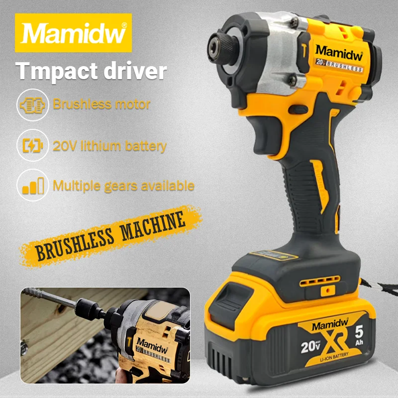Mamidw 무선 소형 드릴 드라이버 Dewalt 20V 배터리 용 브러시리스 전기 드릴 다기능 스크루 드라이버 전동 공구