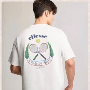 스포츠 트렌드 느슨한 테니스 순수 코튼 조수 브랜드 프린트 티셔츠 남성과 여성 여름 레저 스포츠 반팔 티셔츠