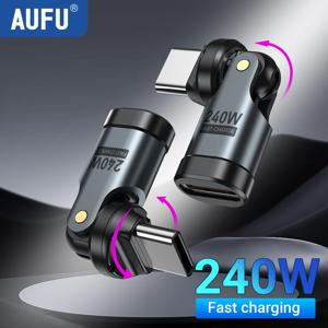AUFU PD240W USB C to Type C OTG 어댑터 540 회전 5A iPhone 16 MacBook 용 고속 충전 케이블 변환기 Samsung Xiaomi 노트북