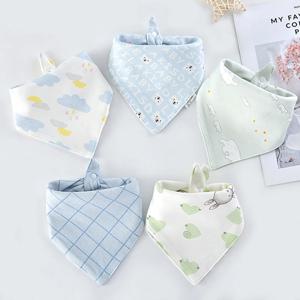 5 개/몫 아기 Bibs 삼각형 더블 코 튼 Bibs 만화 인쇄 타액 수건 아기 소년 소녀 먹이 앞치마 코 튼 두건 Bibs