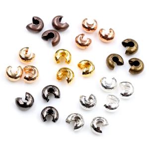 100 개/몫 구리 라운드 커버 크림프 엔드 비즈 3 4 5mm 스토퍼 스페이서 비즈 DIY 쥬얼리에 대 한 결과 공급 만들기