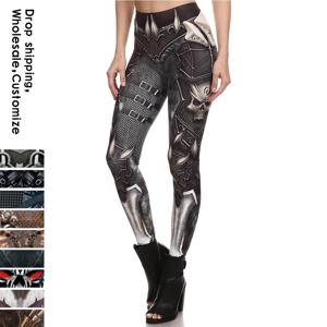 NADANBAO 새로운 BARBARIAN 해골 여성 레깅스 펑크 해골 인쇄 Legins 높은 탄성 피트니스 바지 숙녀 푸시 업 레깅스