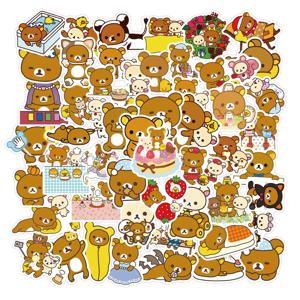 50 개/대 Kawaii 만화 리락쿠마 베어 방수 PVC 스티커 Scrapbooking Diy 저널링 귀여운 편지지 스티커 일기