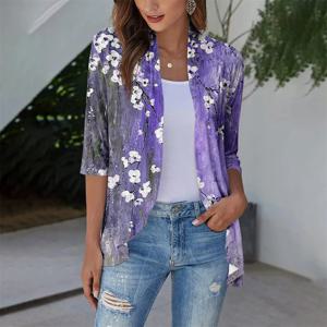 여성을위한 새로운 패션 쉬폰 가디건 Dressy 쉬폰 꽃 기모노 Sun Cover Up Top Boho 캐주얼 숄 비치 여성 수영복