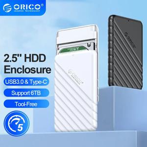 ORICO 2.5인치 HDD 인클로저 SATA to USB 3.0 Type-C 외장형 하드 드라이브 케이스 5Gbps 속도 SATA SSD HDD 케이스 6TB 보관함