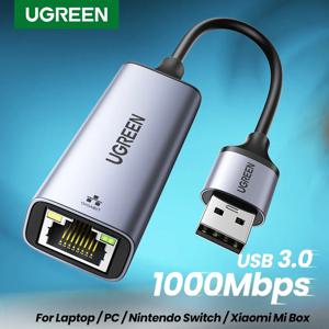 UGREEN USB 이더넷 어댑터 USB 3.0 네트워크 카드를 USB RJ45 LAN PC 윈도우 10 Xiaomi Mi Box 3/S 닌텐도 스위치 이더넷 USB