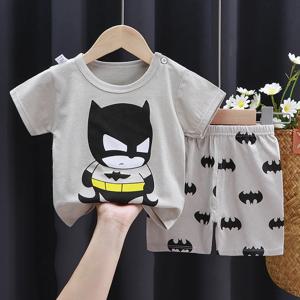 아동 의류 세트 소년 만화 프린트 Tshirt 간단한 패션 티셔츠 반바지 새로운 귀여운 탑 Tracksuits 어린이 반팔 탑 반바지