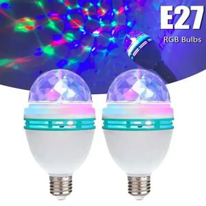 E27 디스코 조명 회전 RGB 파티 램프 LED 스트로브 조명 크리스탈 디스코 전구 생일 파티 클럽 바 KTV 할로윈 크리스마스