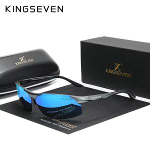 정품 KINGSEVEN 편광 된 남자 알루미늄 선글라스 운전 미러 렌즈 남성 태양 안경 항공 여성 남성 안경 9126
