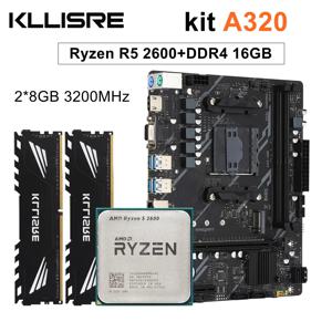 Kllisre A320 키트 AMD Ryzen R5 2600 CPU DDR4 16GB 3200MHz 메모리 a320m 마더보드