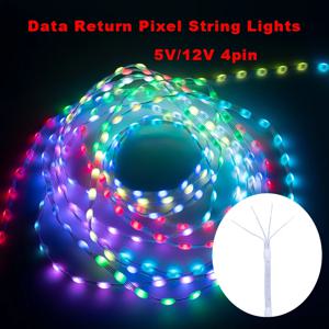 5V 12V 4핀 데이터 반환 WS2811 WS2812 LED 씨앗 픽셀 문자열 조명 DIY 커튼 라이트에 대한 풀 컬러 개별적으로 주소 지정이 가능한 RGB