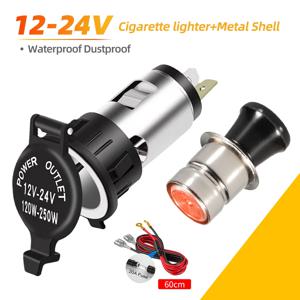 자동차 시가 라이터 범용 소켓 어댑터 휴대용 전원 콘센트 12V-24V 120W-250W 자동차 트럭 오토바이 보트
