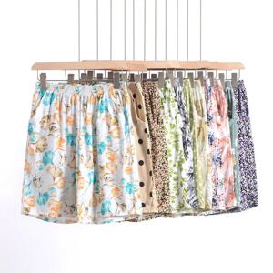 플러스 사이즈 XL ~ 6XL 포플린 반바지 꽃 홈웨어 짧은 바지 캐주얼 루즈 비치 반바지