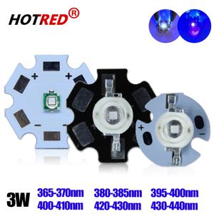 1-10pcs 3W 3535 UV 보라색 높은 전원 LED 램프 칩 365nm 385nm 395nm 400nm 410nm 420nm 430nm 구슬 PCB와 자외선